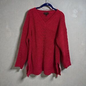 Lane Bryant Women's Fuchsia V-Neck Sweater